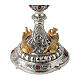 Chalice Evangelists symbols baroque style red stones two-tone brass s3