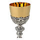 Two-tone brass chalice with floral decorations s2