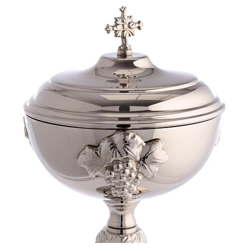 Chalice, ciborium and paten with embossed vines, silver-plated brass 6