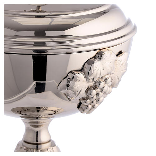 Chalice, ciborium and paten with embossed vines, silver-plated brass 7