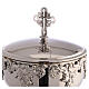 Modern chalice, ciborium and paten of silver-plated brass, embossed vine pattern s6