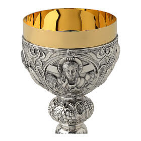 Calice Fenice ottone bicolore stile barocco
