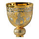 Baroque chalice with Evangelists, bicoloured brass s2