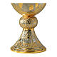 Baroque chalice with Evangelists, bicoloured brass s3
