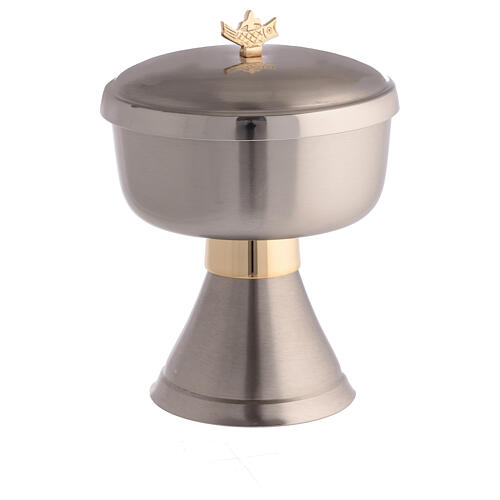 Kelch, Ziborium, Patene und Hostienschale im modernen Stil aus versilbertem Messing 4