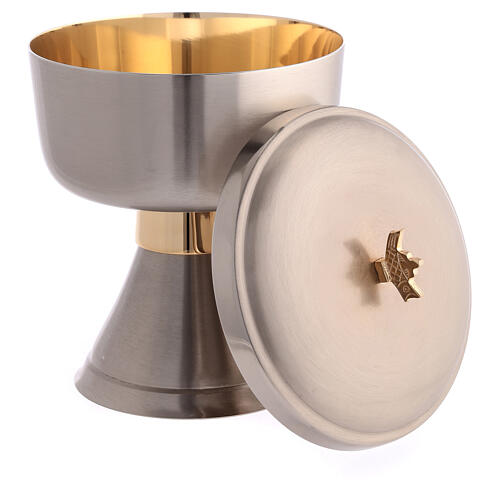 Chalice, ciborium and bowl paten, modern style, silver-plated brass 5
