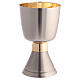 Chalice, ciborium and bowl paten, modern style, silver-plated brass s2
