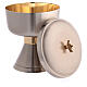 Chalice, ciborium and bowl paten, modern style, silver-plated brass s5