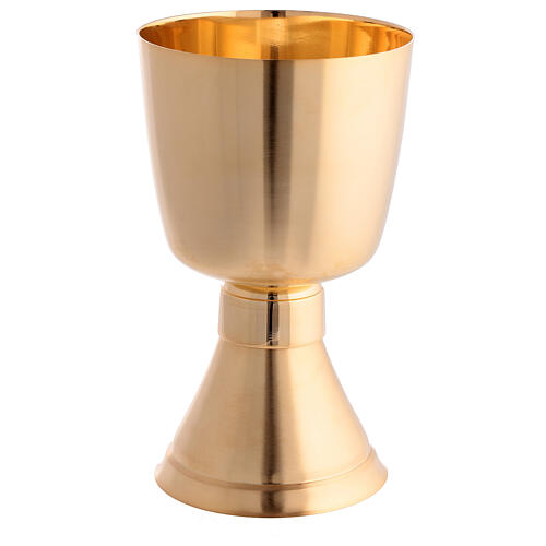 Minimal gilded brass paten bowl plate chalice pyx 2