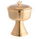 Minimal gilded brass paten bowl plate chalice pyx s4