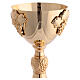 Chalice with paten and pyx in gilded brass with grape and branch decoration s3