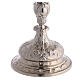 Baroque decorated chalice, ciborium and paten of silver-plated brass, floral pattern s4
