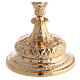 Chalice with paten and pyx in gilded brass with baroque floral decoration s4
