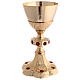 Chalice pyx paten decorations red stones gilded brass s2
