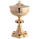 Chalice pyx paten decorations red stones gilded brass s5