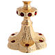 Chalice pyx paten decorations red stones gilded brass s8