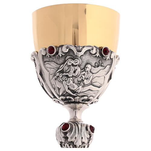 Chalice of silver-plated brass and rhinestones, Resurrection of Jesus Christ, 8 in 4