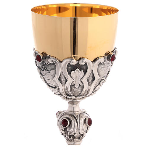 Chalice of silver-plated brass and rhinestones, Resurrection of Jesus Christ, 8 in 6