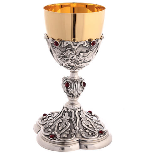 Chalice of silver-plated brass and rhinestones, Resurrection of Jesus Christ, 8 in 7