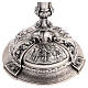 Cáliz de fundición 33 cm plateado bicolor escenas relieve s3