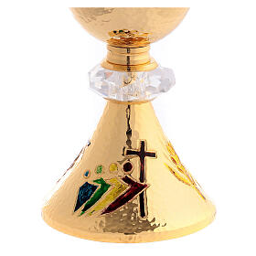 Jubilee chalice with case, Pilgrims of Hope, gold plated brass and crystal