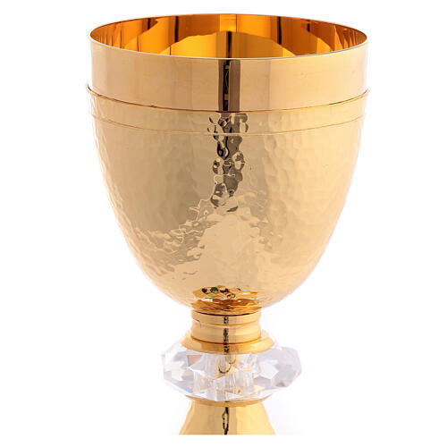 Jubilee chalice with case, Pilgrims of Hope, gold plated brass and crystal 4