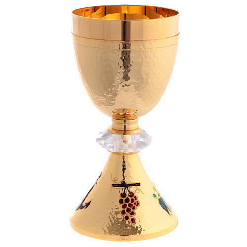 Jubilee chalice with case, Pilgrims of Hope, gold plated brass and crystal 6