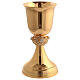 Set of chalice and ciborium with decorated node, silver roses on gold plated brass s2