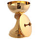 Chalice ciborium with knot silver roses golden brass s5