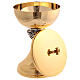 Calice pisside nodo argento rose dorate ottone fin. 24k s5