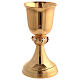 Chalice and ciborium with silver crosses on nodes, gold plated brass s2