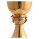 Chalice and ciborium with silver crosses on nodes, gold plated brass s4