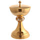 Cáliz copón nudo cruces plateadas latón dorado s3