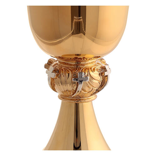 Calice pisside nodo croci argento ottone dorato 4