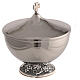 Silvered brass ciborium 300 hosts grape relief base s1