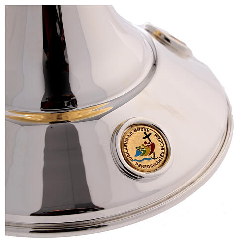 Calice pisside Giubileo 2025 logo ufficiale ottone dorato placcato argento 3