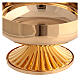 Patena offertoriale ottone dorato su base 14 cm s2