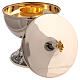 Pisside due specie ottone argentato viti uva rilievo 14 cm s4