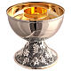 Ciborium two types silvered brass vines grapes relief 14 cm s3