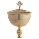 Cáliz copón patena latón dorado trabajado s5