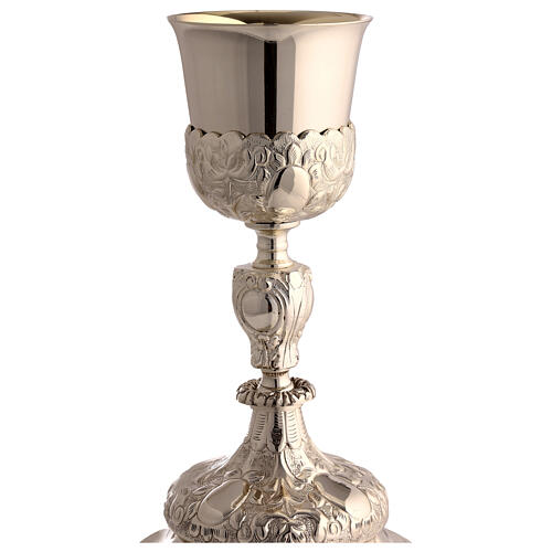 Calice pisside patena ottone dorato lavorato 5