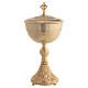 Kielich puszka patena mosiądz pozłacany rzeźbiony s6