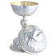 Chalice ciborium paten silvered brass baroque floral motifs s6