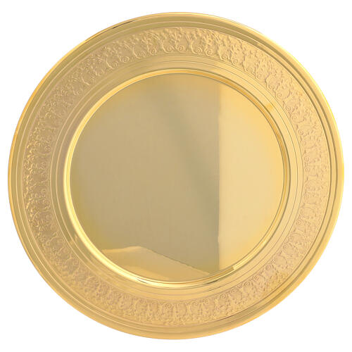 Patena de latão dourado 25 cm 1