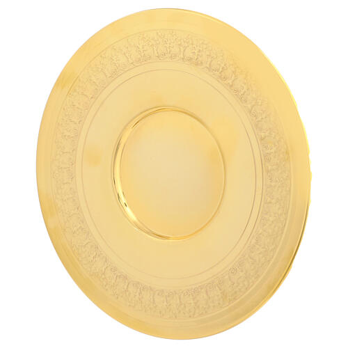 Paten in gilded brass, 20 cm 4