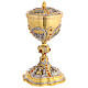 Kelch und Ziborium mit Darstellungen aus dem Leben Jesu aus vergoldetem Messing s15