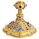 Chalice and ciborium of gold plated brass, images of the life of Jesus s6