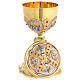Chalice and ciborium of gold plated brass, images of the life of Jesus s16