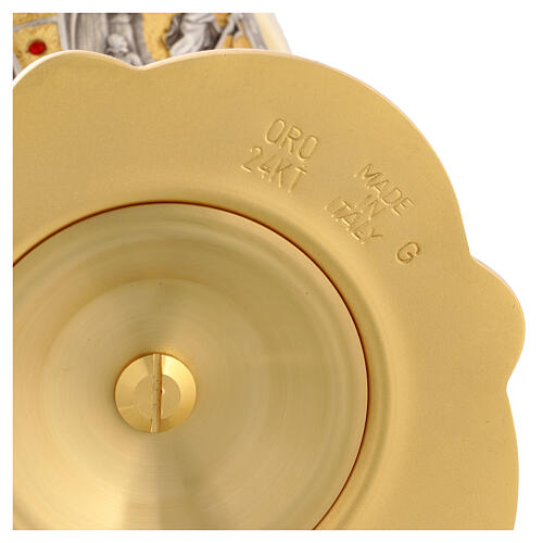 Calice et ciboire images de la vie de Jésus en laiton doré 17