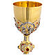 Chalice and Ciborium with images of the life of Jesus in gilded brass s3
